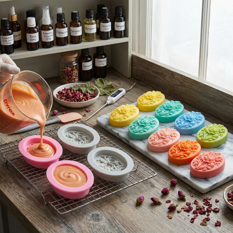 4 Silicone mold with flower sh - Soap Making Kits recension och pris