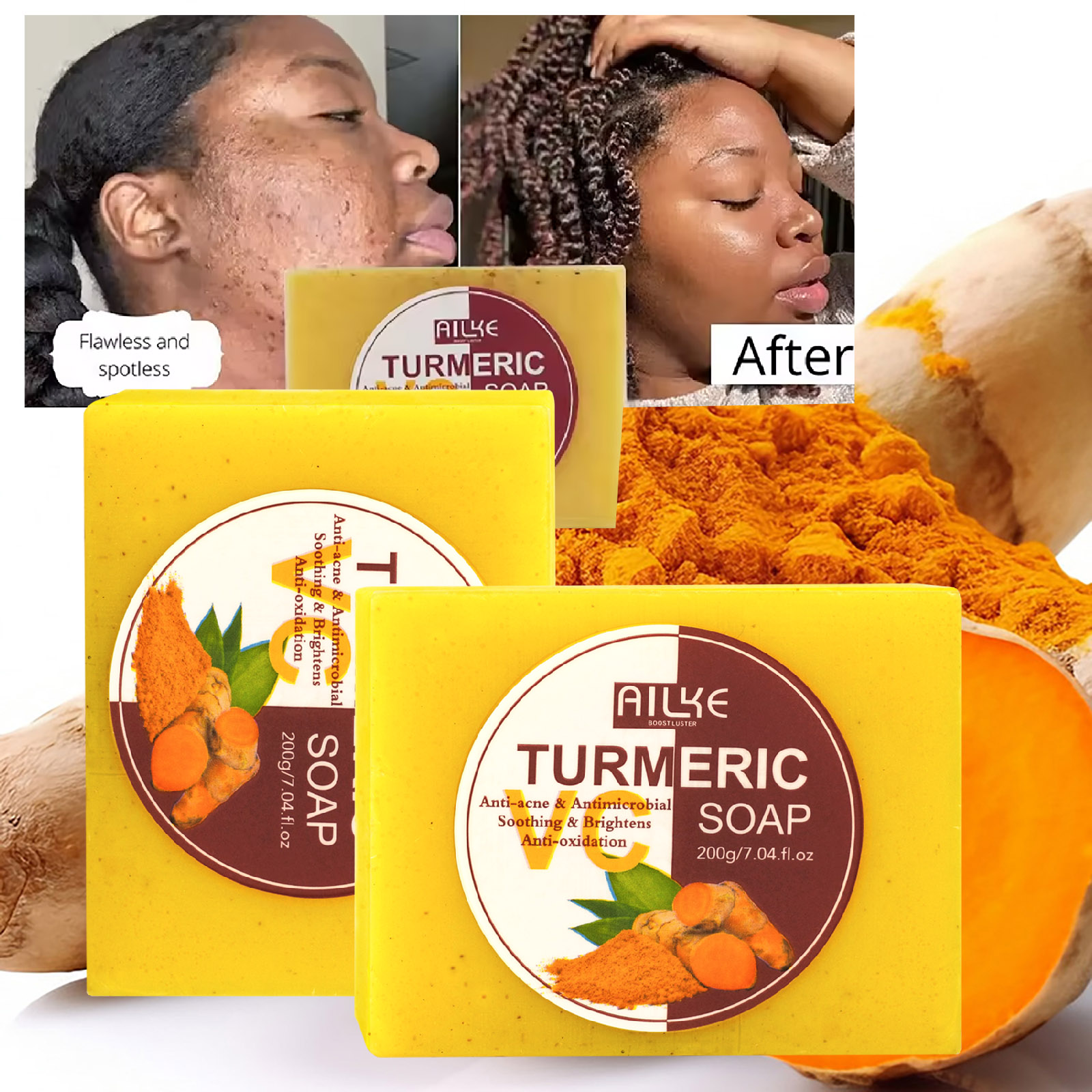 AILKE Natural Turmeric Soap Ba - Soap Making Glycerin recension och pris
