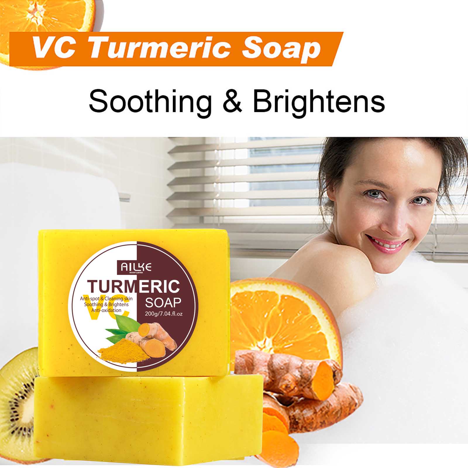 AILKE Natural Turmeric Soap Ba - Soap Making Glycerin recension och pris